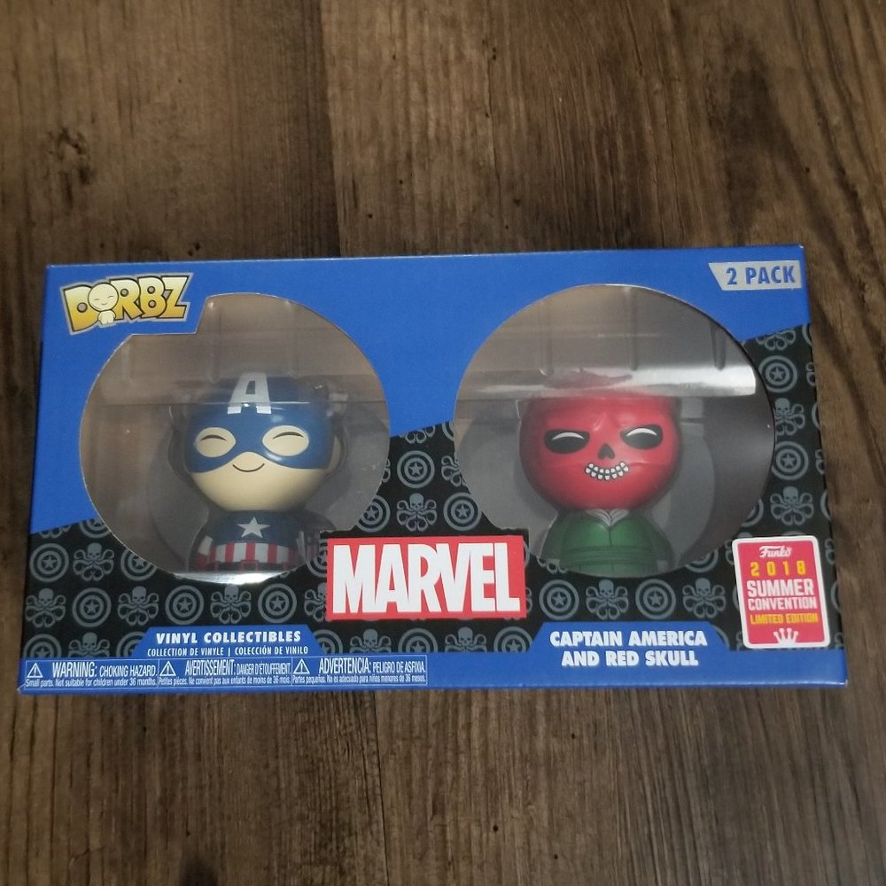 Funko Dorbz! 2018 SDCC Marvel Captain America and Red Skull 2 Pack
